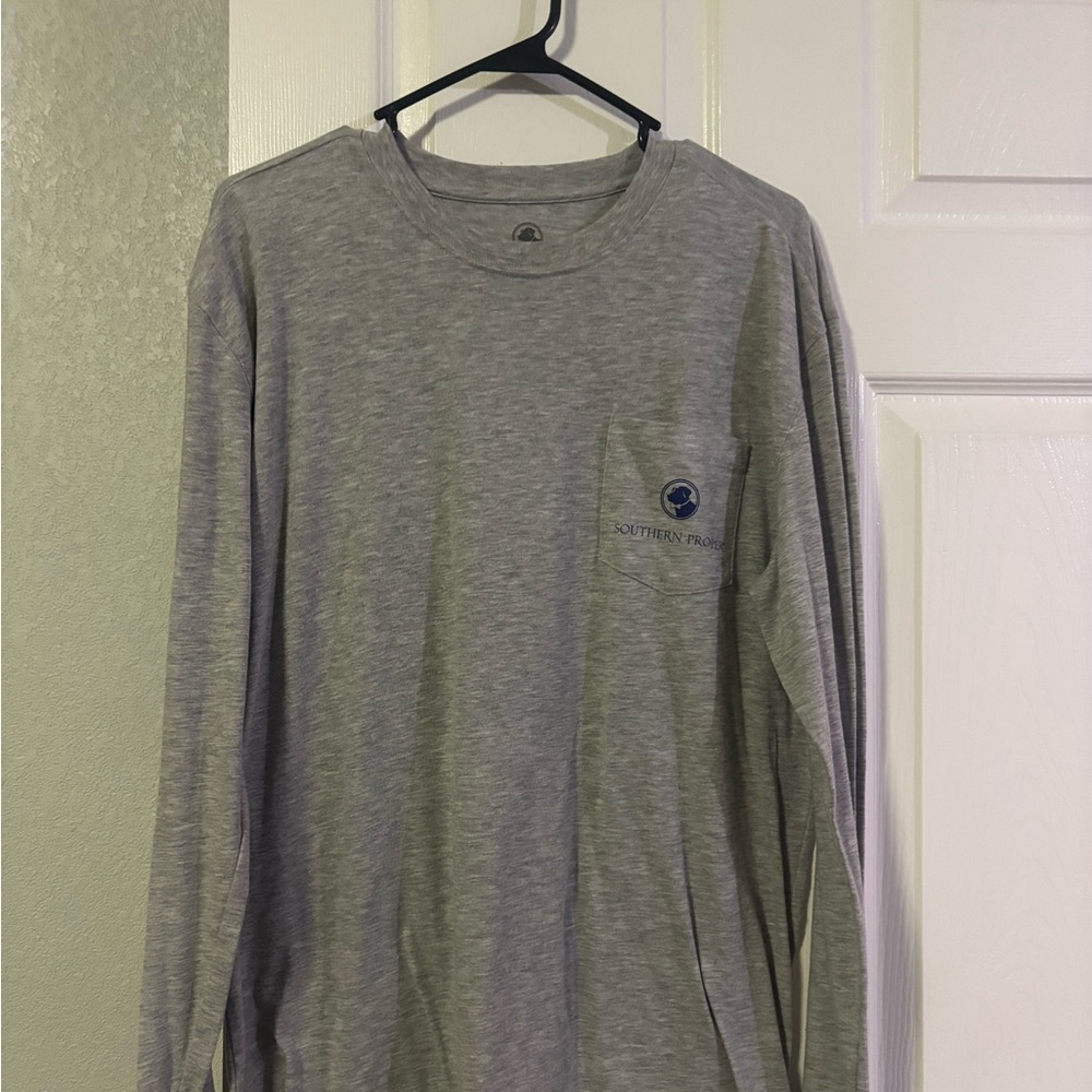 Southern Proper Heather Gray Long Sleeve Tee